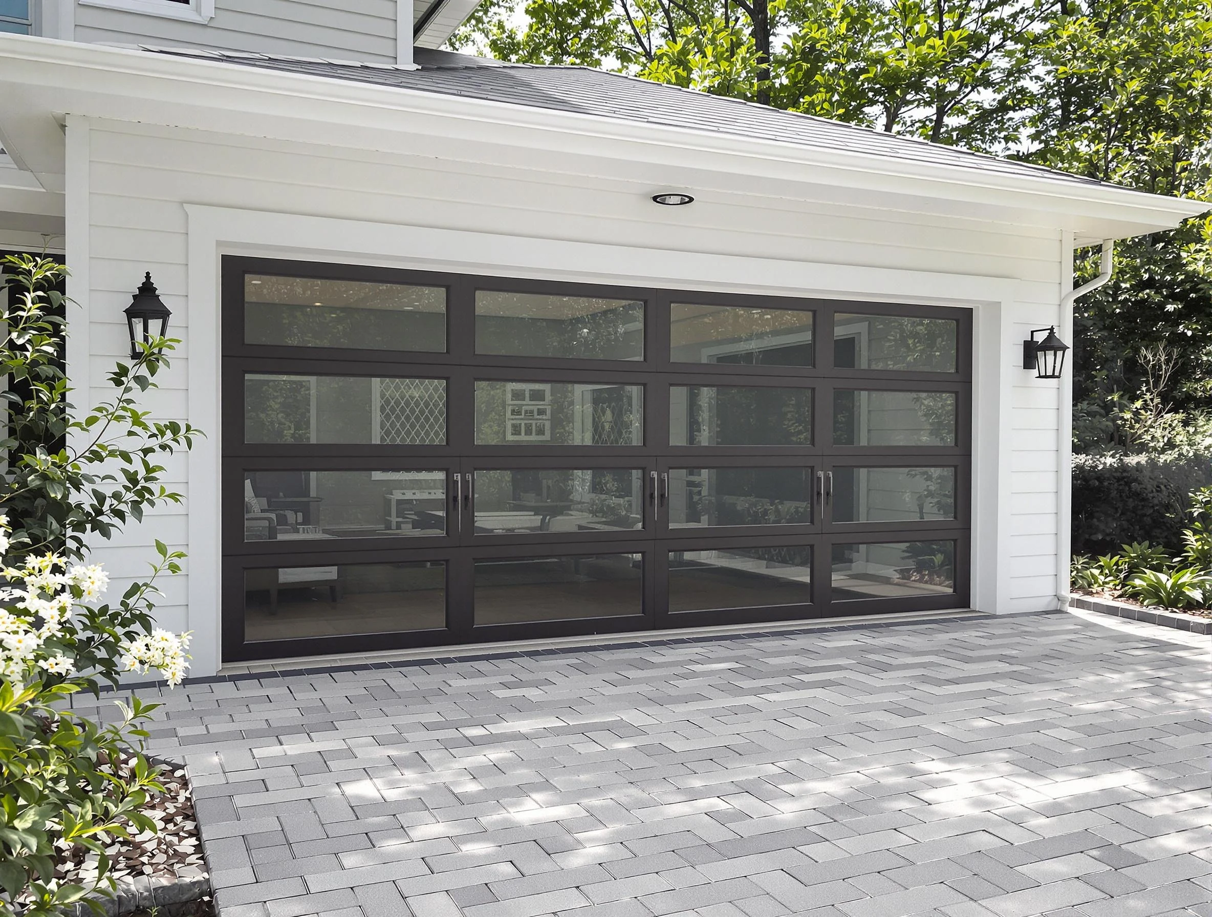 Applewood Garage Door Repair design specialist presenting custom garage door options to Applewood homeowner